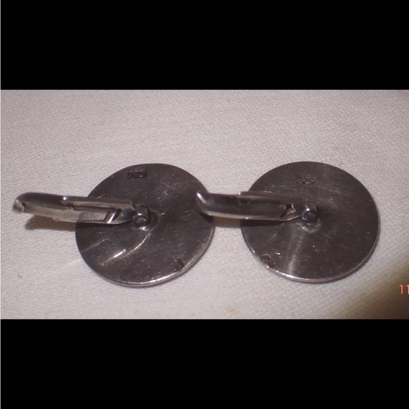 Vintage Antique Sterling Silver 925 
Mexico Aztec Mayan Calendar 
Cufflinks Mens - Picture 6 of 10